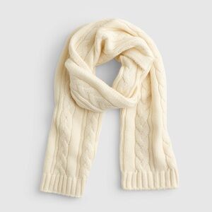 Madewell Chunky Cable-Stitch Scarf Winter White Ivory Knit Wool Cashmere NWT